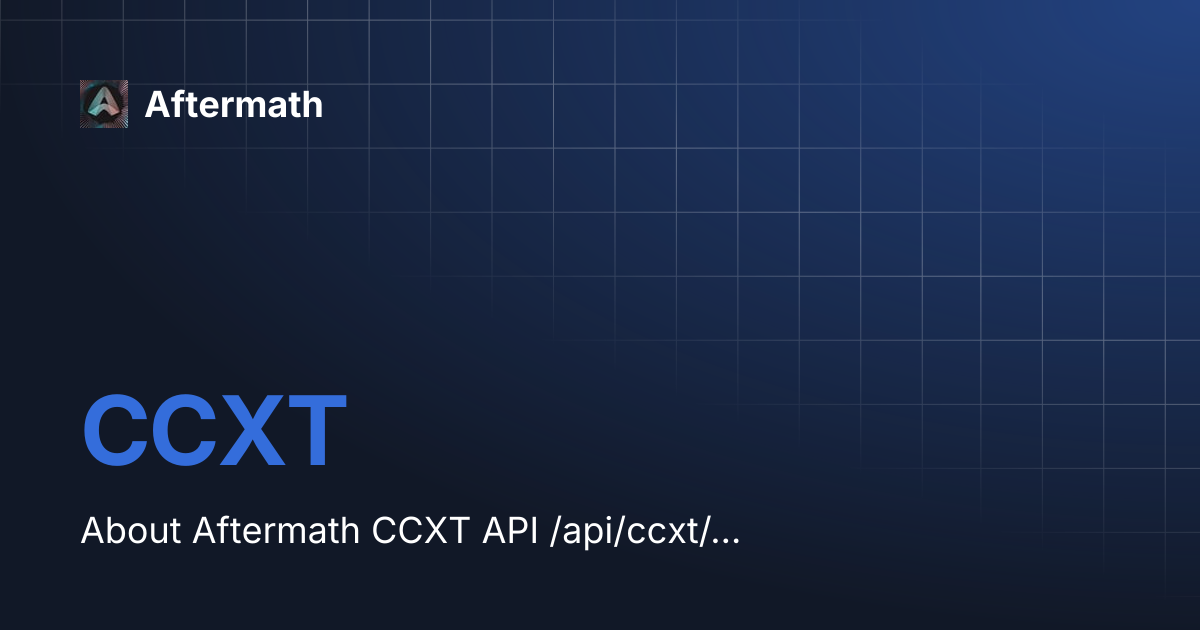 CCXT | Aftermath